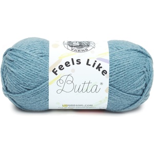 Lion Brand Yarn, Feel Like Butta Velvety Soft Yarn for Knitting, Crochet, and Crafts, Pink, 1 Pack, Chenille Like Fiber for Plush Baby Blankets, Amigurumi Toys, and Worsted Weight Sweaters(Dusty Blue)