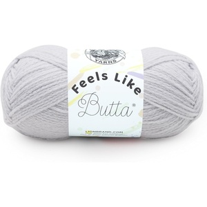 Lion Brand Yarn, Feel Like Butta Velvety Soft Yarn for Knitting, Crochet, and Crafts, Pink, 1 Pack, Chenille Like Fiber for Plush Baby Blankets, Amigurumi Toys, and Worsted Weight Sweaters(Pale Grey)
