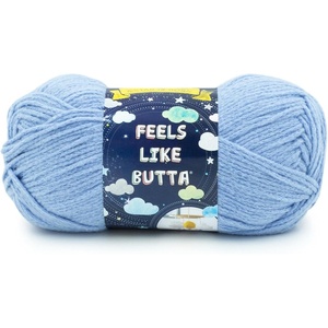 Lion Brand Yarn, Feel Like Butta Velvety Soft Yarn for Knitting, Crochet, and Crafts, Pink, 1 Pack, Chenille Like Fiber for Plush Baby Blankets, Amigurumi Toys, and Worsted Weight Sweaters(Periwinkle)