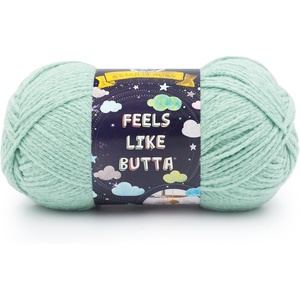 Lion Brand Yarn, Feel Like Butta Velvety Soft Yarn for Knitting, Crochet, and Crafts, Pink, 1 Pack, Chenille Like Fiber for Plush Baby Blankets, Amigurumi Toys, and Worsted Weight Sweaters(Seafoam)