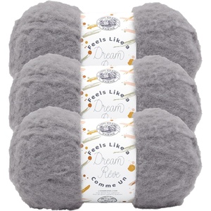 Lion Brand Yarn Feels Like A Dream, Soft Yarn for Knitting and Crochet, Sunflower, 3 Pack(Sleet)
