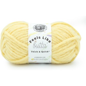 Lion Brand Yarn Feels Like Butta Thick & Quick Super Bulky Yarn for Knitting, 1 Pack, Buttered Popcorn