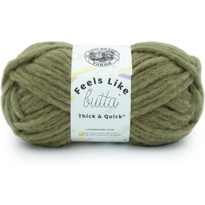 Lion Brand Yarn Feels Like Butta Thick & Quick Super Bulky Yarn for Knitting, 1 Pack, Olive(Olive)