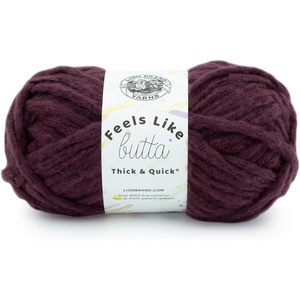 Lion Brand Yarn Feels Like Butta Thick & Quick Super Bulky Yarn for Knitting, 1 Pack, Olive(Vineyard Wine)