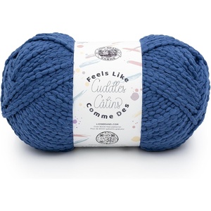 Lion Brand Yarn Feels Like Cuddles, Bulky Yarn for Knitting and Crochet, Aquifer, 1 Pack(Ink)