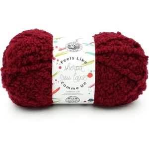Lion Brand Yarn Feels Like Sherpa, Fleece Yarn for Knitting and Crochet, Evergreen, 1 Pack(Burgundy)
