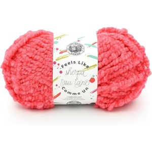 Lion Brand Yarn Feels Like Sherpa, Fleece Yarn for Knitting and Crochet, Evergreen, 1 Pack(Flamingo)