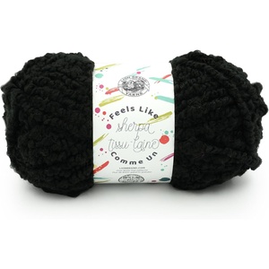 Lion Brand Yarn Feels Like Sherpa, Fleece Yarn for Knitting and Crochet, Evergreen, 1 Pack(Onyx)