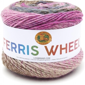 Lion Brand Yarn Ferris Wheel Yarn, Roving Multicolor Yarn for Knitting, Crocheting, and Crafts, 3 Pack, Morning Java(Wild Violets)
