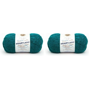 Lion Brand Yarn Heartland Yarn, Worsted-Weight Yarn for Knitting, Crocheting, and Crafting, 3 Pack, Indiana Dunes(Valle de Cuyahoga)
