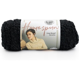 Lion Brand Yarn Homespun Yarn, Soft Bulky Yarn for Knitting, Crocheting, and Crafting, 1 pack, Wildfire(Black)