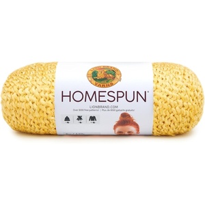 Lion Brand Yarn Homespun Yarn, Soft Bulky Yarn for Knitting, Crocheting, and Crafting, 1 pack, Wildfire(Golden)