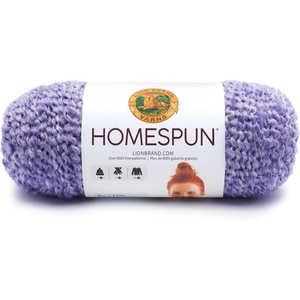 Lion Brand Yarn Homespun Yarn, Soft Bulky Yarn for Knitting, Crocheting, and Crafting, 1 pack, Wildfire(Purple Aster)