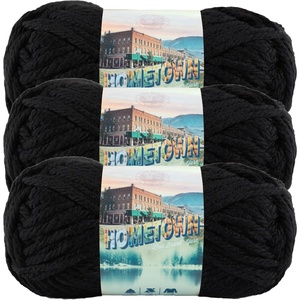 Lion Brand Yarn, Hometown Super Bulky Yarn, 50 Shades Pack, 12 Skeins(Oakland Black)