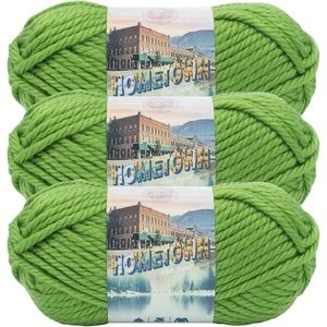 Lion Brand Yarn Hometown Yarn, Super-Bulky Yarn for Knitting, Crocheting, and Crafting, 1 Pack, Cambridge Tweed | Super Bulky Acrylic Fiber for Warm Crochet Blankets, Knit Winter Hats, Chunky Cardigans, Soft Scarves, Weaving(Sonoma City Green)