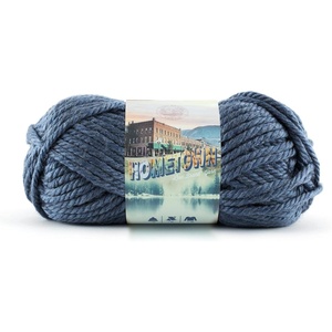 Lion Brand Yarn Hometown Yarn, Super-Bulky Yarn for Knitting, Crocheting, and Crafting, 1 Pack, Reseda Dojo | Super Bulky Acrylic Fiber for Warm Crochet Blankets, Knit Winter Hats, Chunky Cardigans, Soft Scarves, Weaving(Washington Denim)