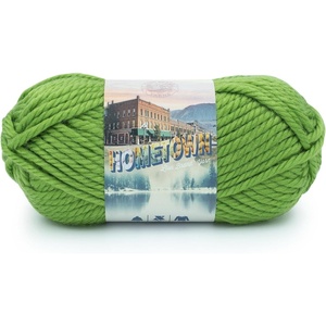 Lion Brand Yarn Hometown Yarn, Super-Bulky Yarn for Knitting, Crocheting, and Crafting, 1 Pack, Reseda Dojo | Super Bulky Acrylic Fiber for Warm Crochet Blankets, Knit Winter Hats, Chunky Cardigans, Soft Scarves, Weaving(Oklahoma City Green)