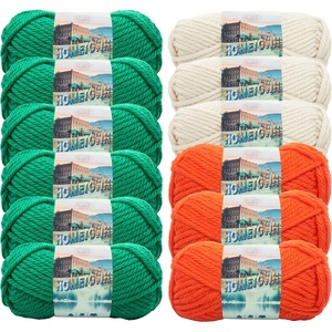Lion Brand Yarn Hometown Yarn, Super-Bulky Yarn for Knitting, Crocheting, and Crafting, 1 Pack, Reseda Dojo | Super Bulky Acrylic Fiber for Warm Crochet Blankets, Knit Winter Hats, Chunky Cardigans, Soft Scarves, Weaving(Celtic)