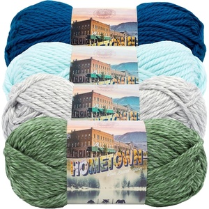 Lion Brand Yarn Hometown Yarn, Super-Bulky Yarn for Knitting, Crocheting, and Crafting, 1 Pack, Reseda Dojo | Super Bulky Acrylic Fiber for Warm Crochet Blankets, Knit Winter Hats, Chunky Cardigans, Soft Scarves, Weaving(Dockside)