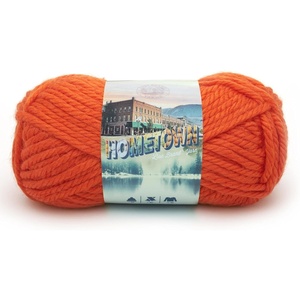 Lion Brand Yarn Hometown Yarn, Super-Bulky Yarn for Knitting, Crocheting, and Crafting, 1 Pack, Reseda Dojo | Super Bulky Acrylic Fiber for Warm Crochet Blankets, Knit Winter Hats, Chunky Cardigans, Soft Scarves, Weaving(Syracuse Orange)