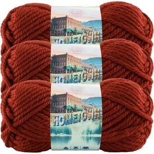 Lion Brand Yarn Hometown Yarn, Super-Bulky Yarn for Knitting, Crocheting, and Crafting, 1 Pack, Reseda Dojo | Super Bulky Acrylic Fiber for Warm Crochet Blankets, Knit Winter Hats, Chunky Cardigans, Soft Scarves, Weaving(Tampa Spice)