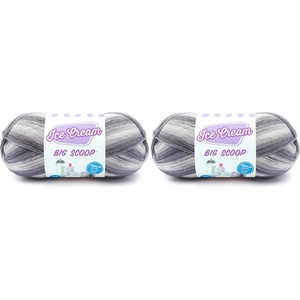 Lion Brand Yarn Ice Cream Big Scoop Yarn, Cookies & Cream, 3351 Foot (Pack of 1)(2 Pack (1117 Yards))