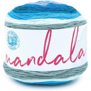 Lion Brand Yarn, Mandala DK Lightweight Yarn for Knitting, Crochet, and Crafts, Cupid, 3 Pack, Self-Striping Acrylic Fiber for Baby Blankets, Multicolor Shawls and Variegated Cardigans(Mermaid)