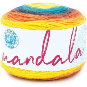 Lion Brand Yarn, Mandala DK Lightweight Yarn for Knitting, Crochet, and Crafts, Cupid, 3 Pack, Self-Striping Acrylic Fiber for Baby Blankets, Multicolor Shawls and Variegated Cardigans(Thunderbird)