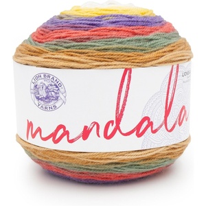 Lion Brand Yarn, Mandala DK Lightweight Yarn for Knitting, Crochet, and Crafts, Cupid, 3 Pack, Self-Striping Acrylic Fiber for Baby Blankets, Multicolor Shawls and Variegated Cardigans(Moomba)