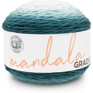 Lion Brand Yarn Mandala Gradient, Multicolor Yarn for Knitting, Crochet and Crafting, Red, 1 Pack | Self Striping Ombre Yarn for Worsted Weight Knit Blankets, Soft Crochet Scarves, Acrylic Sweaters, Colorful Crafts(Dark Teal)