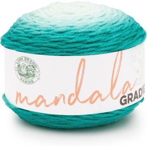 Lion Brand Yarn Mandala Gradient, Multicolor Yarn for Knitting, Crochet and Crafting, Red, 1 Pack | Self Striping Ombre Yarn for Worsted Weight Knit Blankets, Soft Crochet Scarves, Acrylic Sweaters, Colorful Crafts(Seagreen)