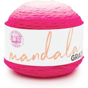 Lion Brand Yarn Mandala Gradient, Multicolor Yarn for Knitting, Crochet and Crafting, Red, 1 Pack | Self Striping Ombre Yarn for Worsted Weight Knit Blankets, Soft Crochet Scarves, Acrylic Sweaters, Colorful Crafts(Hot Pink)