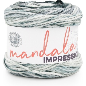 Lion Brand Yarn Mandala Impressions, Bulky Yarn, Mermaid, 1 Pack(Peppery)