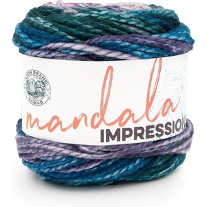 Lion Brand Yarn Mandala Impressions, Bulky Yarn, Mermaid, 1 Pack(Rain Forest)