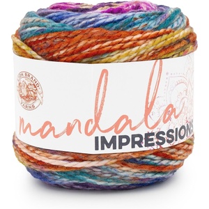 Lion Brand Yarn Mandala Impressions, Bulky Yarn, Mermaid, 1 Pack(Rainbow)