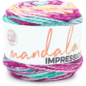 Lion Brand Yarn Mandala Impressions, Bulky Yarn, Mermaid, 1 Pack(Sunset)