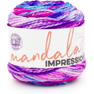 Lion Brand Yarn Mandala Impressions, Bulky Yarn, Mermaid, 1 Pack(Tie Dye)