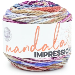 Lion Brand Yarn Mandala Impressions, Bulky Yarn, Mermaid, 1 Pack(Very Berry)