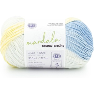 Lion Brand Yarn Mandala String, Fingering Yarn for Knitting and Crochet, Acoustic, 3 Pack(Mixtape)