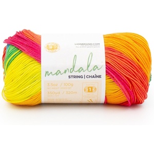 Lion Brand Yarn Mandala String, Fingering Yarn for Knitting and Crochet, Acoustic, 3 Pack(Pop)