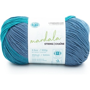 Lion Brand Yarn Mandala String, Fingering Yarn for Knitting and Crochet, Acoustic, 3 Pack(Tune)