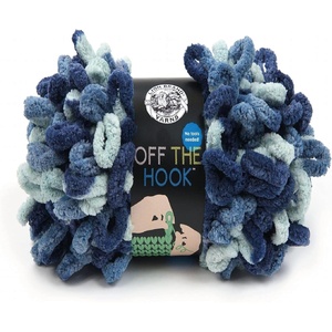 Lion Brand Yarn Off The Hook Yarn for Knitting and Crocheting, Free Fall, 1 Pack(Blue Sapphire)