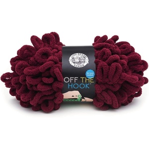 Lion Brand Yarn Off the Hook Yarn, Bulky No-Needle Craft Yarn for Crocheting, Hand-Knitting, 3-Pack, Lemon Drop(Cherry Bomb)
