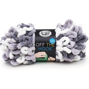 Lion Brand Yarn Off the Hook Yarn, Bulky No-Needle Craft Yarn for Crocheting, Hand-Knitting, 3-Pack, Lemon Drop(Misty Morning)