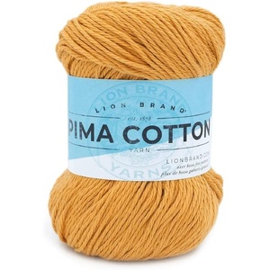 Lion Brand Yarn Pima Cotton Yarn, Patagonia, 1 Skein(Mineral Yellow)