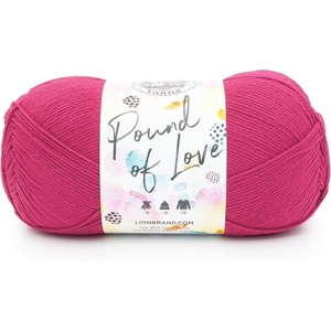 Lion Brand Yarn Pound of Love, Large Value Yarn for Knitting, Crochet, and Crafts, Fern, 1 Pack(Cerise)
