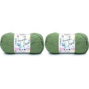 Lion Brand Yarn Pound of Love, Large Value Yarn for Knitting, Crochet, and Crafts, Fern, 1 Pack(Olive)