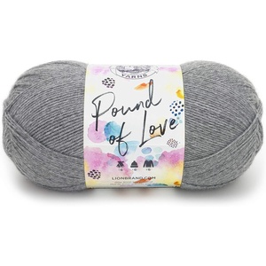 Lion Brand Yarn Pound of Love, Large Value Yarn for Knitting, Crochet, and Crafts, Fern, 1 Pack(Oxford Grey)