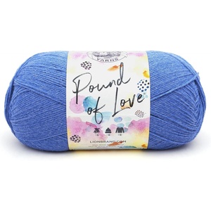 Lion Brand Yarn Pound of Love, Large Value Yarn for Knitting, Crochet, and Crafts, Vanilla, 1 Pack(Denim)