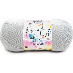Lion Brand Yarn Pound of Love, Large Value Yarn for Knitting, Crochet, and Crafts, Vanilla, 1 Pack(Elephant Grey)